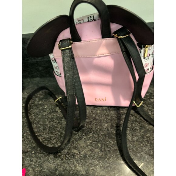 Dani By Danielle Nicole Disney Minnie Mouse Mini Backpack W/Ears Pink & Black - Picture 14 of 16